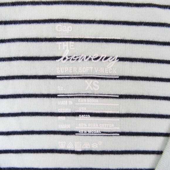 Gap The Bowery Super Soft Long Sleeve T-Shirt Striped Women's Size XS - Picture 2 of 4